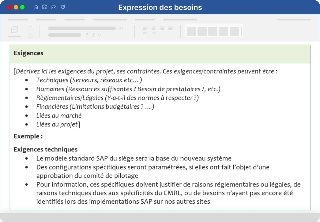 kit-Expression des besoins