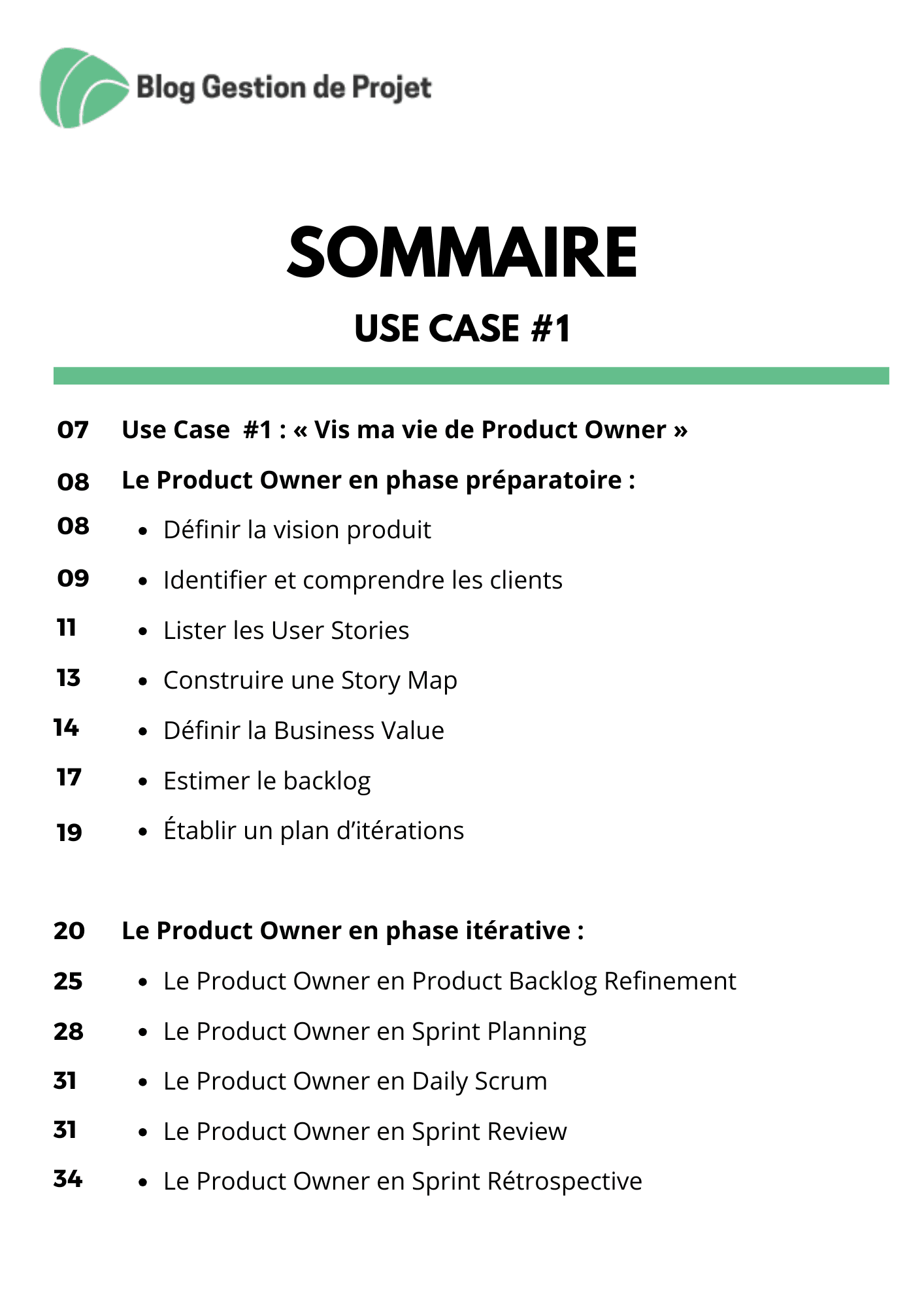 Guide agile sommaire use case product ownerr Guide agile sommaire use case product ownerr
