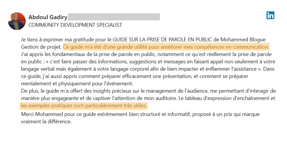 abdoul témoignage prise parole