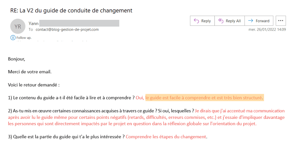 yann feedback guide changement